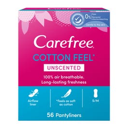 CAREFREE Panty Liners Cotton Unscented 56pcs