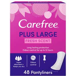 CAREFREE Panty Liners Plus Large Fresh Scent 48pcs