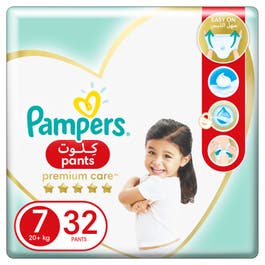 Pampers Premium Care Pants Diapers, Size 7, 20+Kg,  32 Baby Diapers