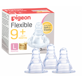 Pigeon Peristaltic Nipple Large 3 pcs Box BPA Free