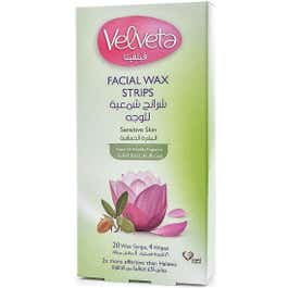 Velveta Facial Wax Strips Sensitive Skin 20 Strips